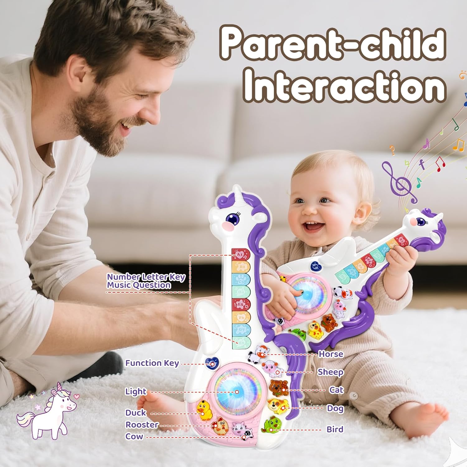 Thumbnail 1 de Toys for 1–2 Year Old Girl: Interactive Unicorn Musical Toy for 12–18 Months