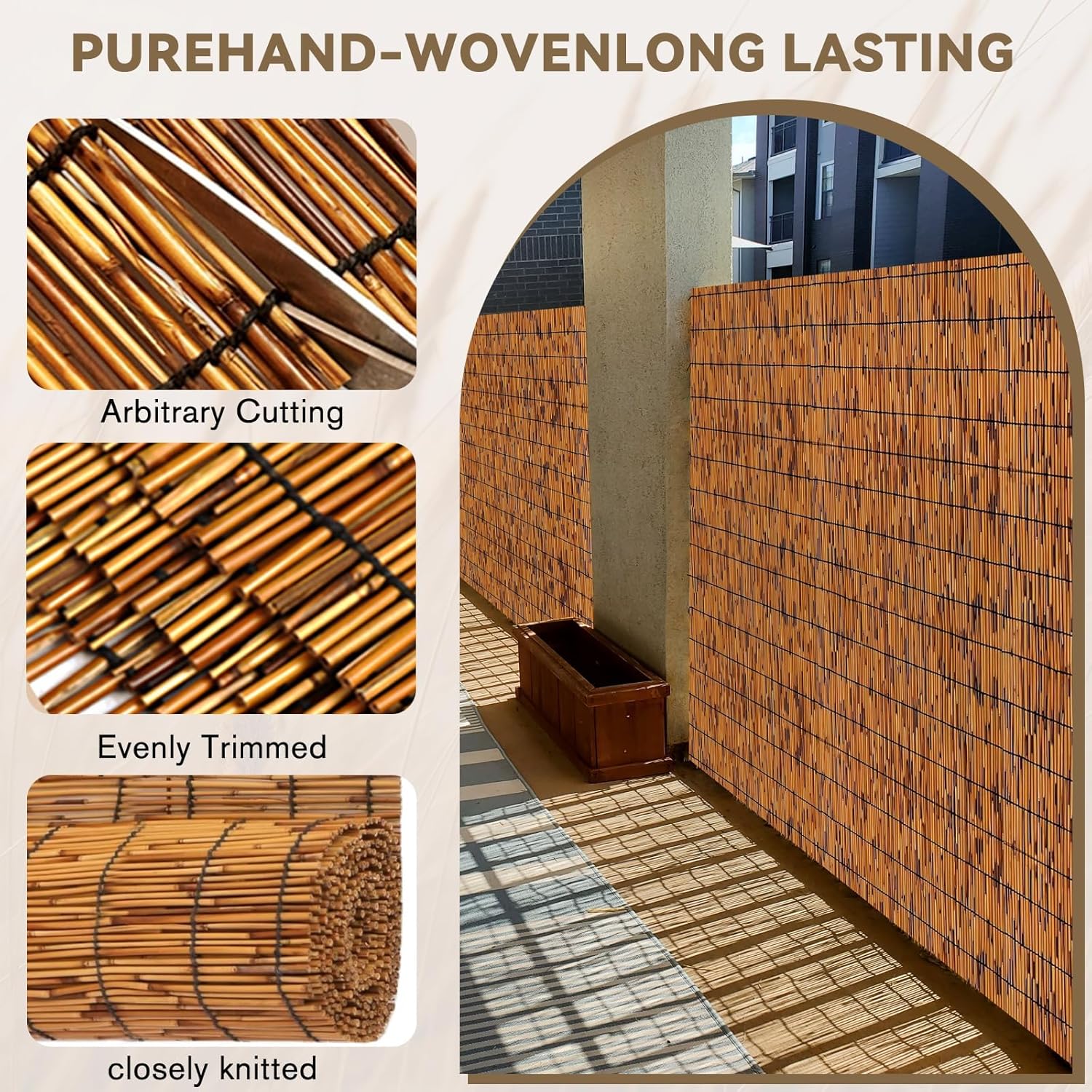 Thumbnail 5 de KOIUEYW Bamboo Reed Privacy Screen 5 x 10 FT