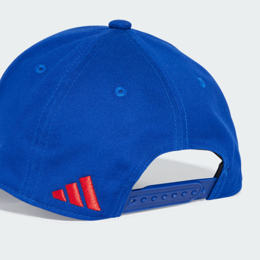 Detalle 2 de Gorra Baseball Francia 3 bandas Adidas (azul) — estilo y comodidad para tu día a día
