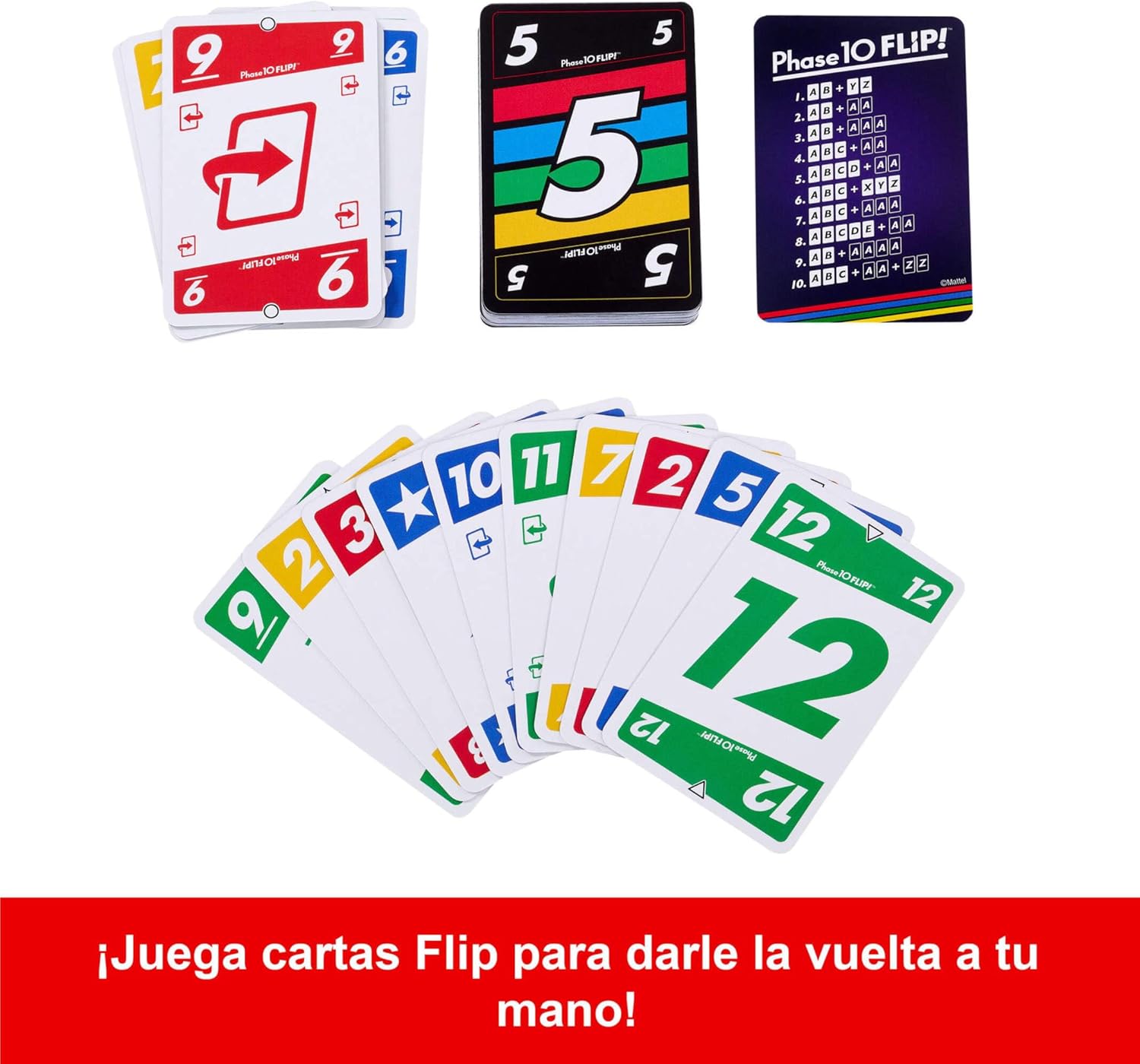 Thumbnail 3 de Mattel Games Phase 10 Flip 🎴 Juego de cartas familiar +7 años