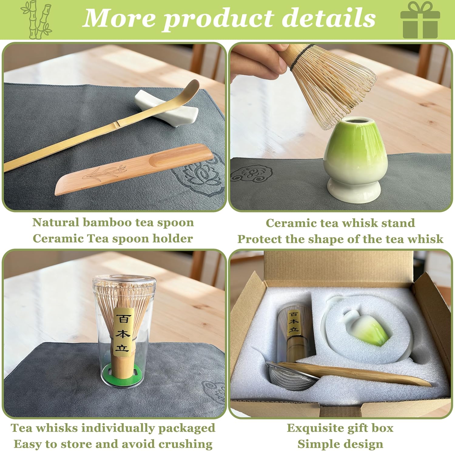 Thumbnail 6 de LSHYSMA 8 Pcs Matcha Whisk Set — Ceramics, Bamboo Tools and Accessories for Complete Matcha Ritual