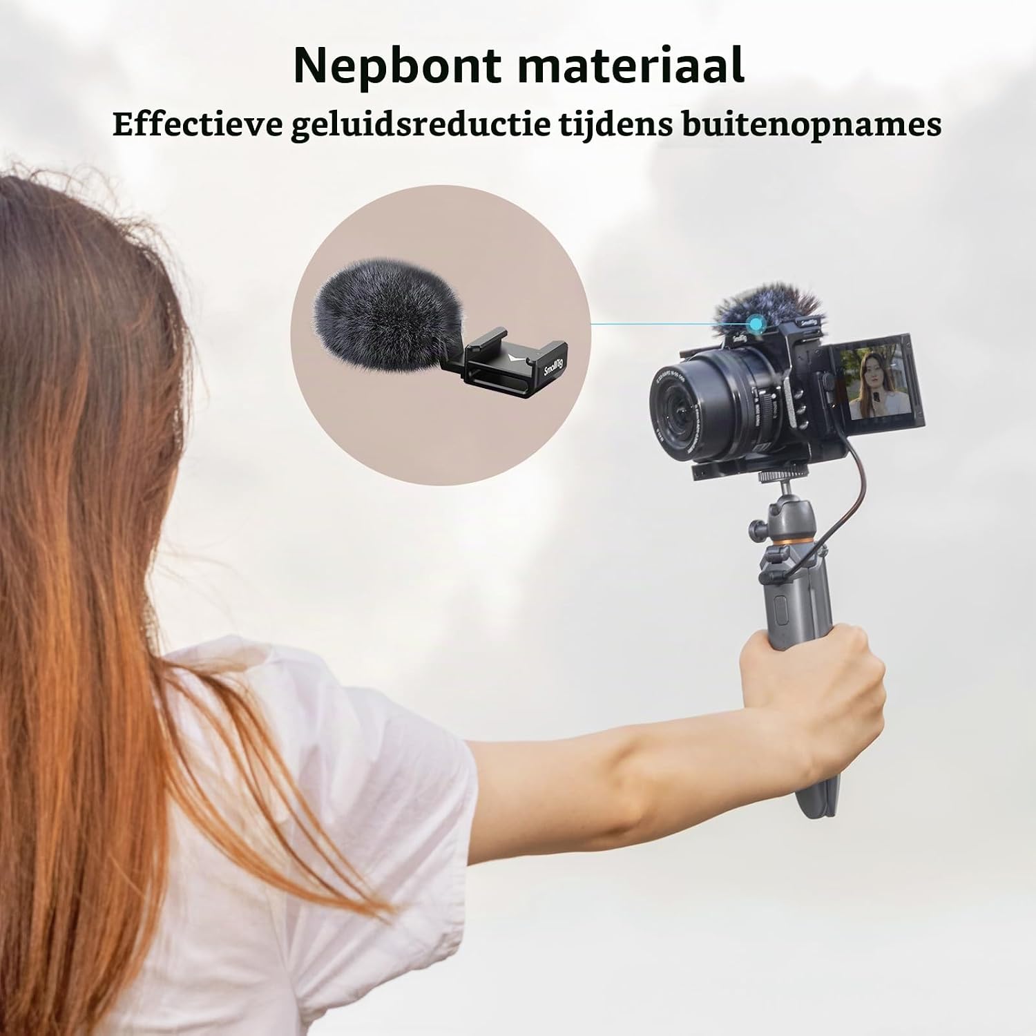 Thumbnail 6 de SMALLRIG 3526 coldshoe-adapter met windkap voor Sony ZV-camera’s