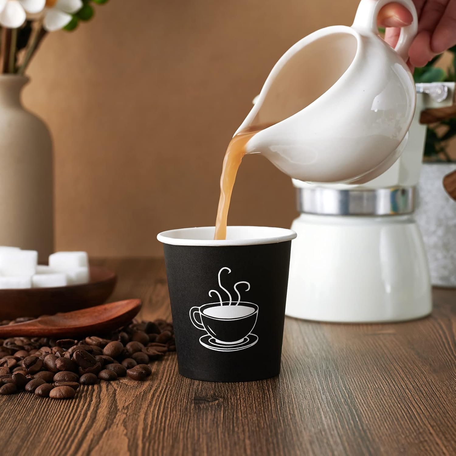 Thumbnail 2 de TV TOPVALUE 600 Pack 4 oz Paper Cups (Small Disposable Coffee/Espresso Cups) for Hot & Cold Drinks