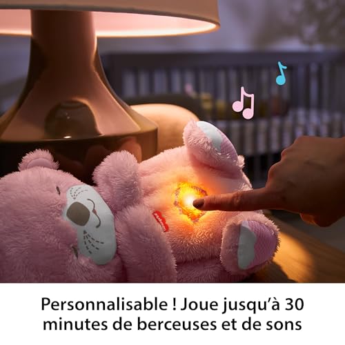 Detalle de Fisher-Price – Ma Loutre Câlins Bonne Nuit, veilleuse musicale en peluche rose (JLJ33)