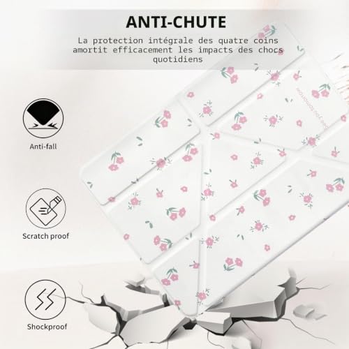 Detalle 2 de Fycyko Étui iPad 11'' (11e Génération, 2022/2025) – design floral, coque TPU souple et porte-stylo, effet camouflage léger