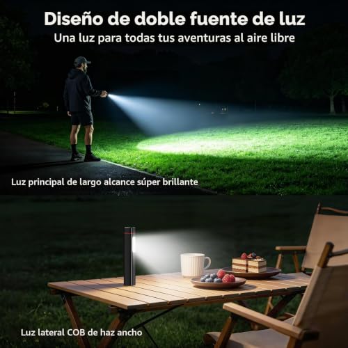 Detalle 2 de Blukar 2026 Gen2, linterna LED recargable con luz COB y USB-C