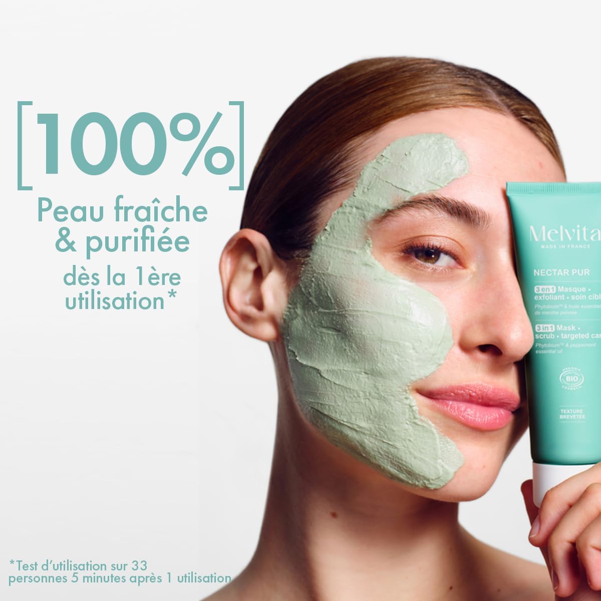 Detalle de Melvita Nectar Pur Masque Exfoliant 3 en 1 – Peaux mixtes à grasses, 75 ml