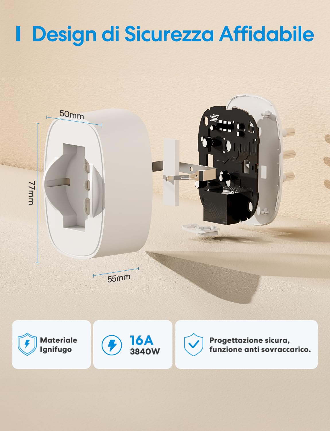 Thumbnail 5 de Meross Presa Smart Italiana WiFi 16A (Type C/F/L) con Monitoraggio Consumi