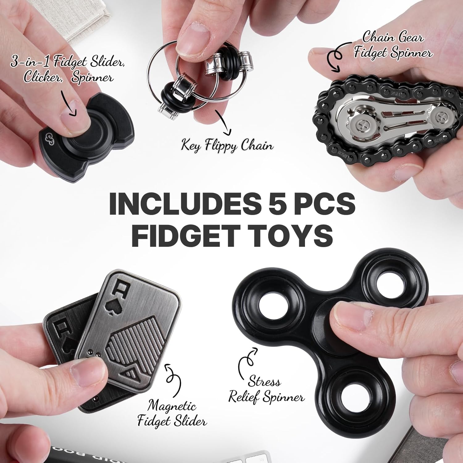 Thumbnail 1 de KAMBOLLY 5-Piece Metal Fidget Toy Set for Stress Relief and Focus