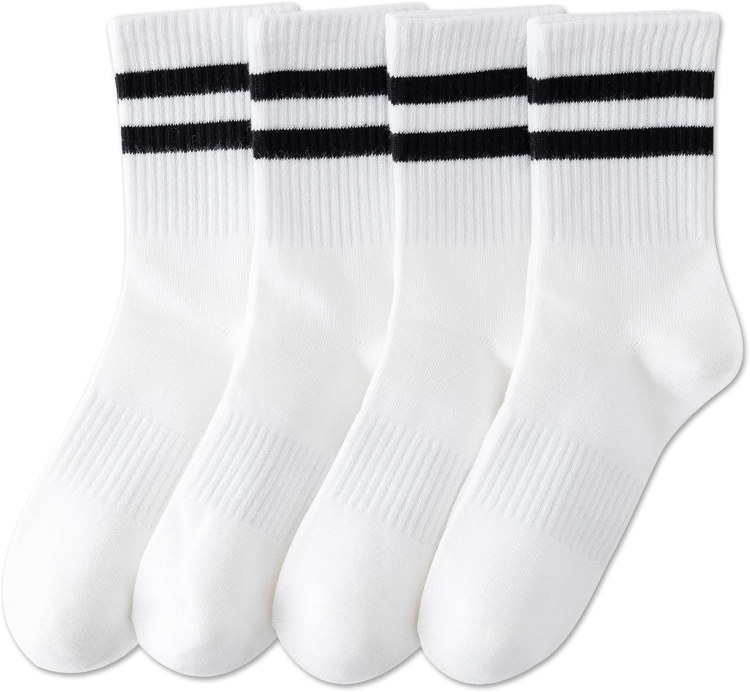Thumbnail 6 de YUWELL Womens Striped Crew Socks 4-pack