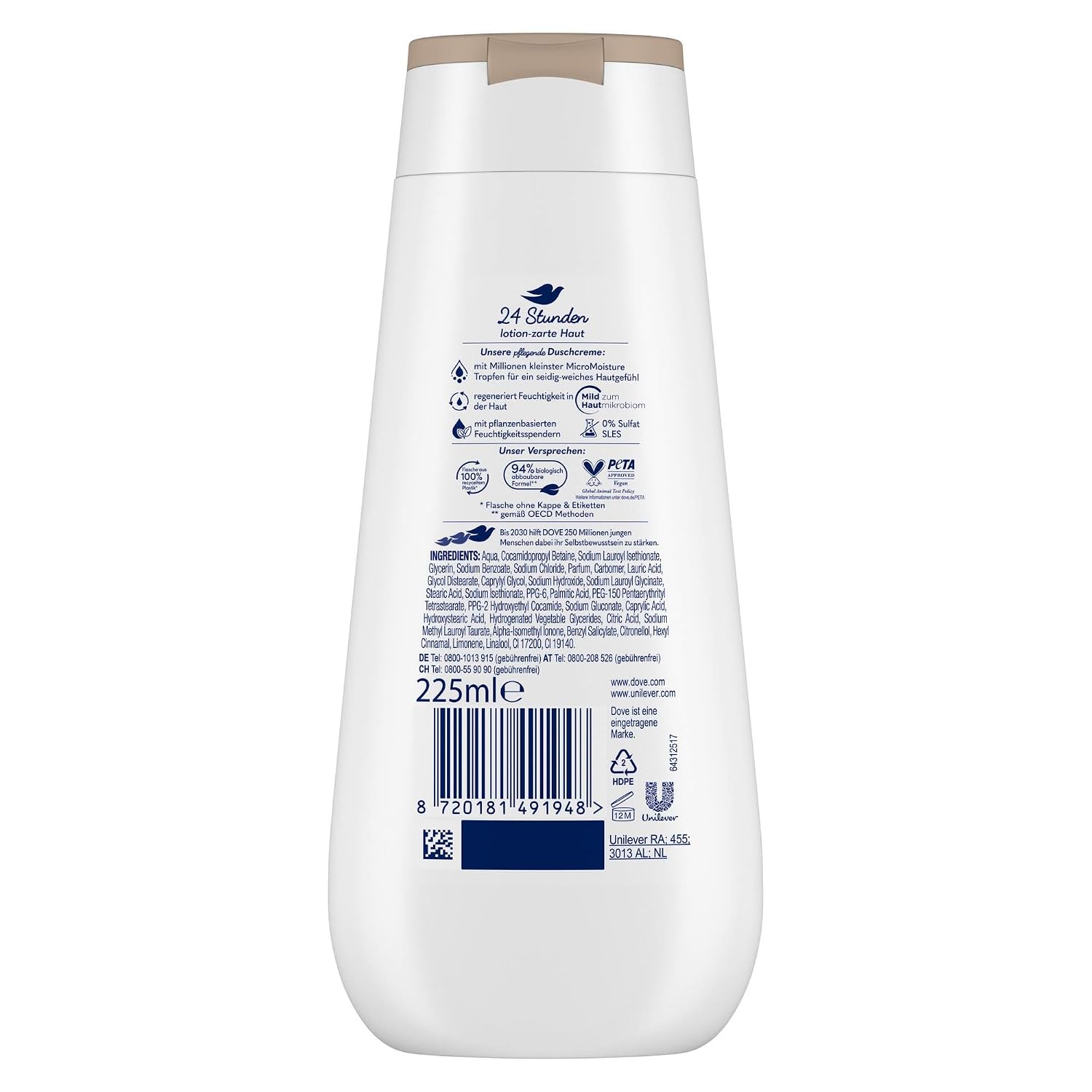 Detalle 2 de Dove Advanced Care Duschcreme Seidig-Zart 225 ml
