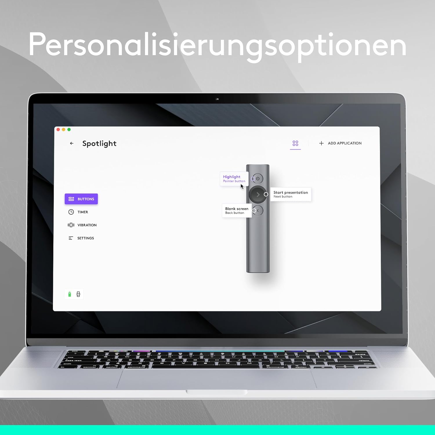Thumbnail 6 de Logitech Spotlight Presenter – kabelloser Laserpointer mit Timer, Bluetooth & 2,4-GHz-USB-Empfänger
