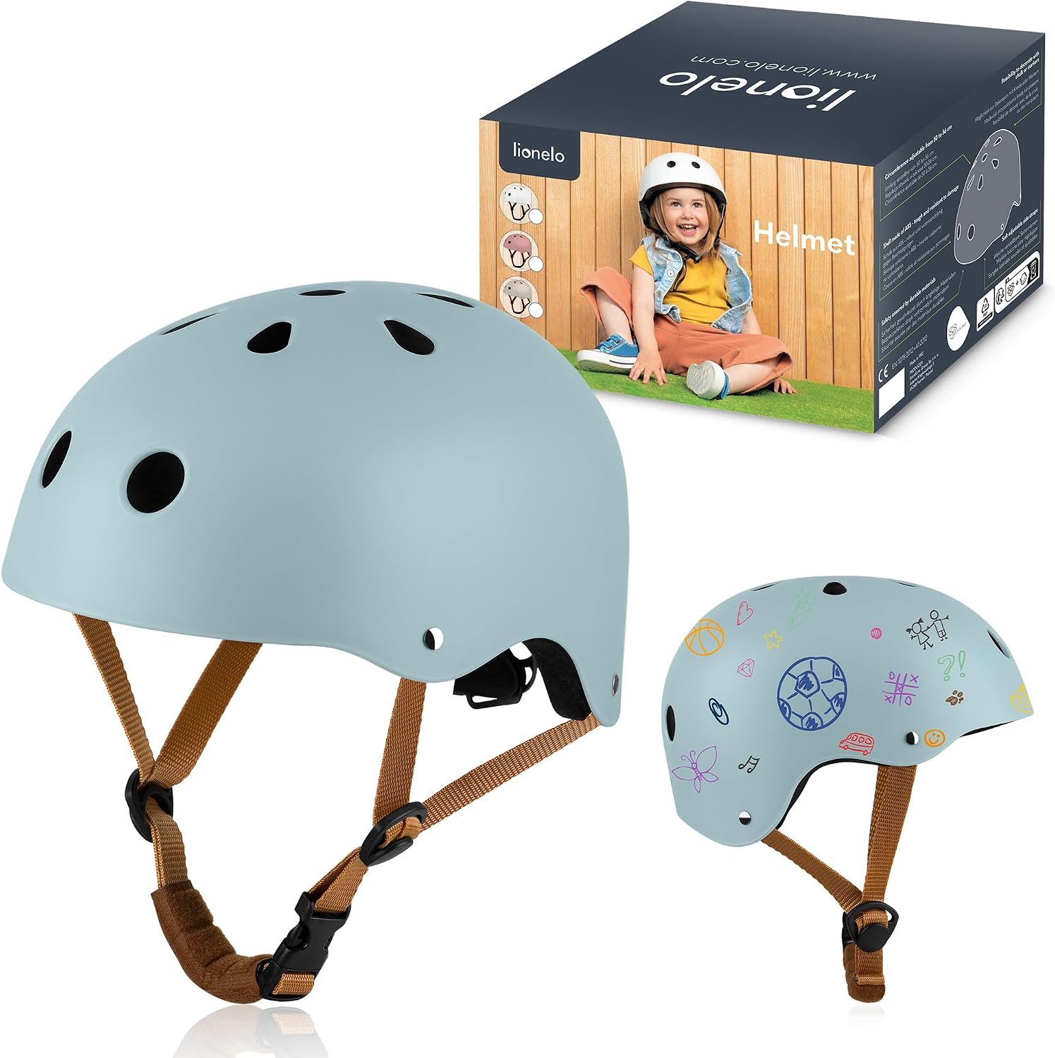 Detalle de Lionelo HELMET Avventura creativa: casco bici per bambini 50-56 cm, regolabile e decorabile