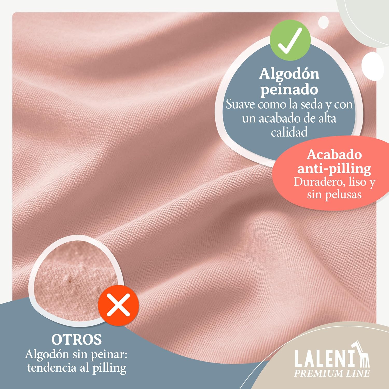 Detalle de Laleni Premium Sabana Bajera 60x120 rosa