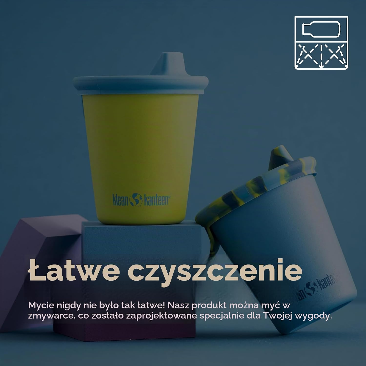 Detalle de Klean Kanteen Sippy – pokrywki do kubka 10 oz, 2 sztuki, Blue Tie Dye