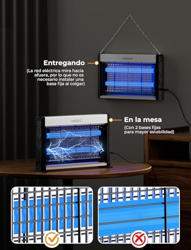Thumbnail 8 de YISSVIC Lampara Antimosquitos Matamoscas Eléctrico con LED UV para Interiores