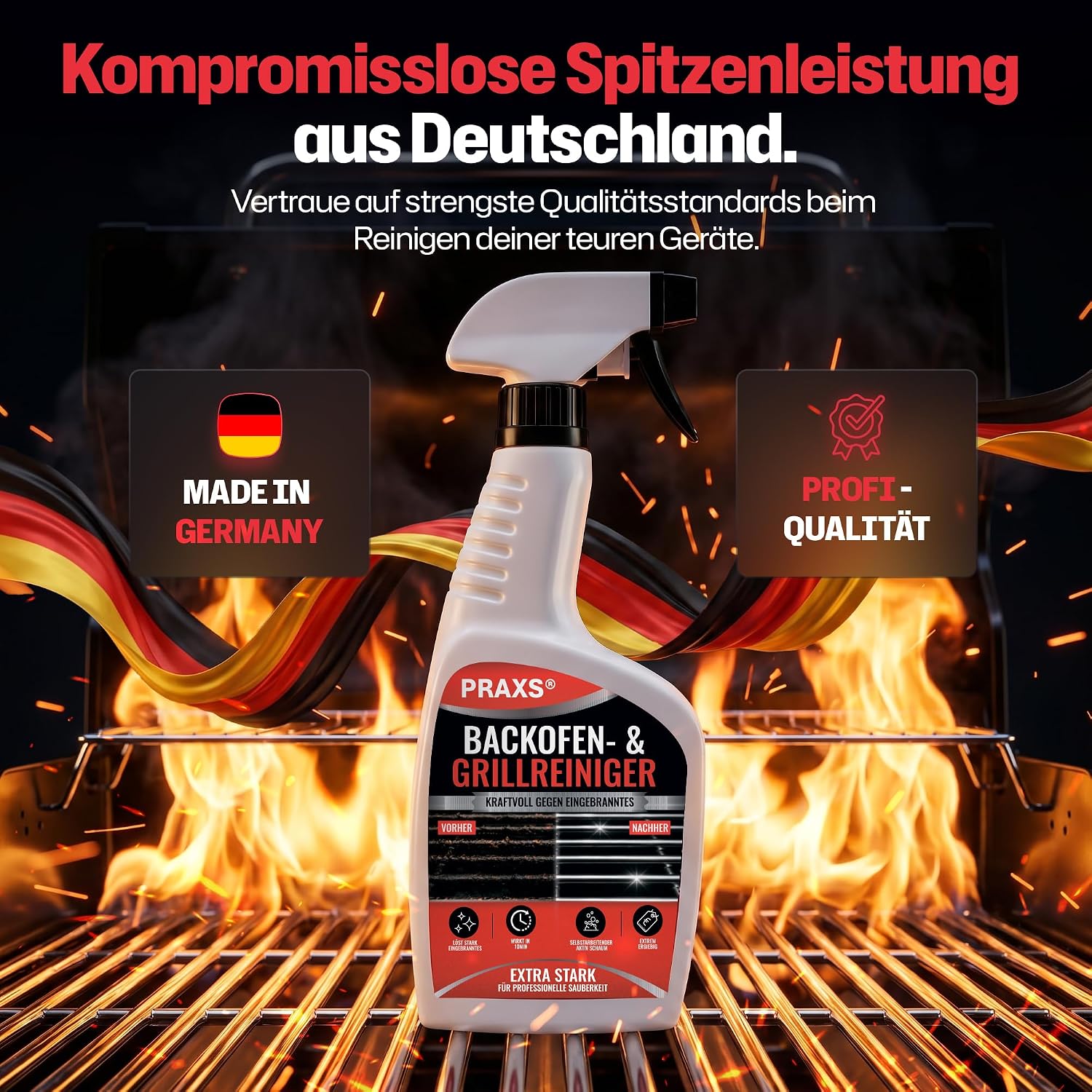 Thumbnail 5 de PRAXS Backofenreiniger & Grillreiniger Konzentrat (500 ml) – Aktivschaum, wirksam in 10 Minuten