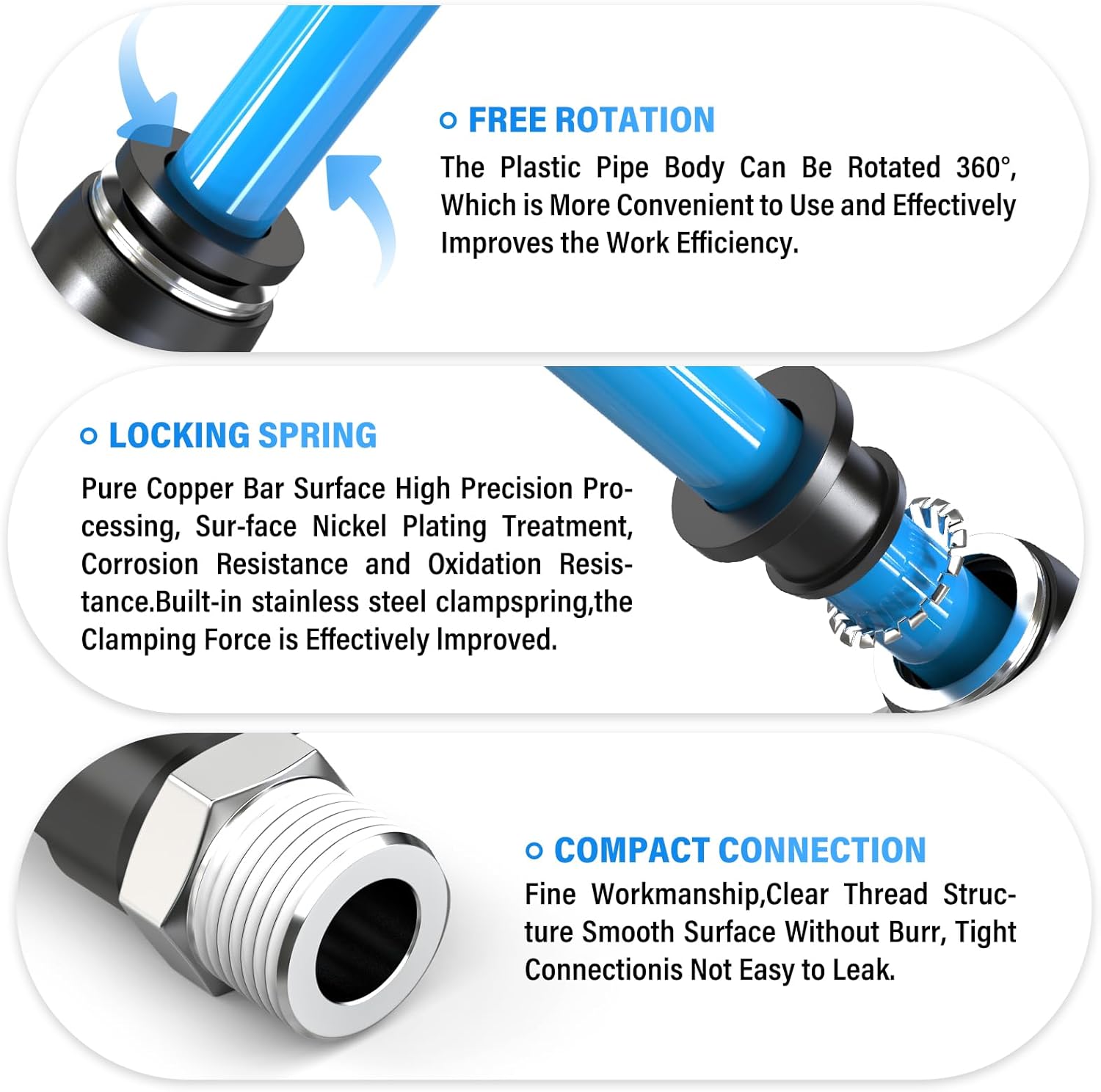 Thumbnail 3 de TAILONZ PNEUMATIC PL6-03 male elbow push-to-connect fitting for 6mm tube (3/8" BSP), 10-pack