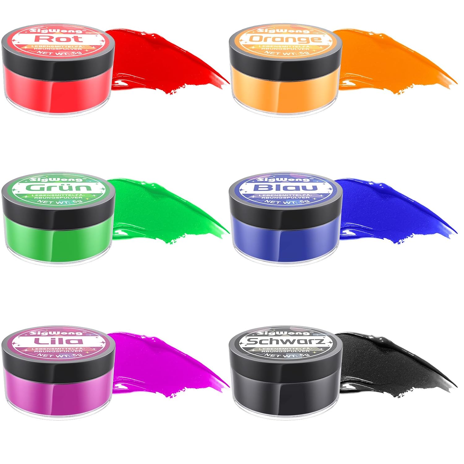 Detalle 2 de Lebensmittelfarbe Pulver 6 Neon Farben