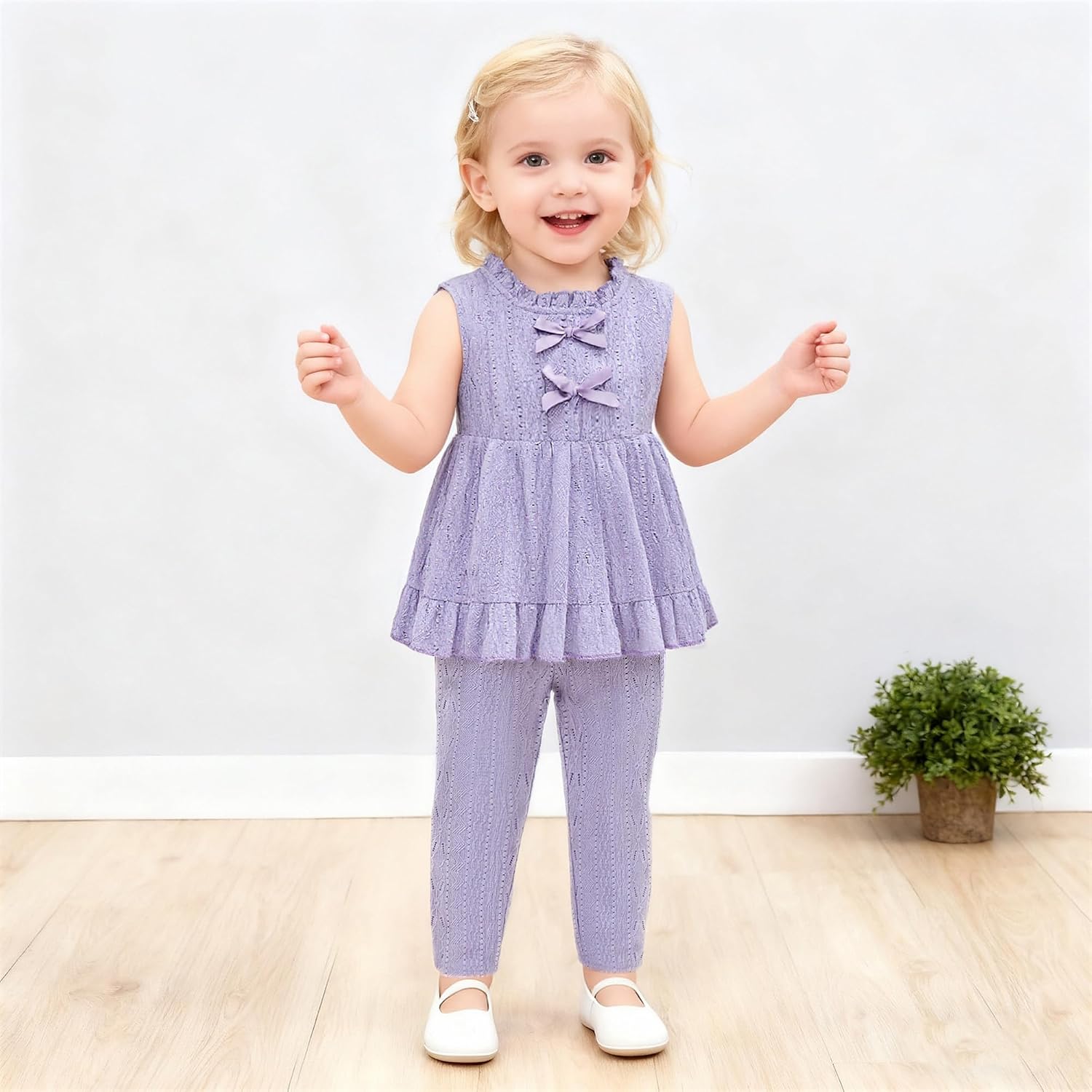 Detalle de Latnnut Toddler Girls Outfit, 2-Piece Set
