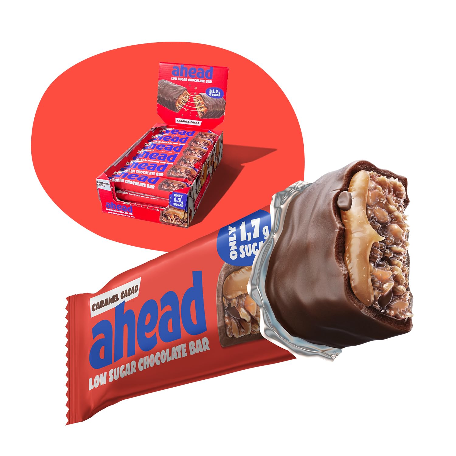 Thumbnail 6 de AHEAD Keto Riegel Haselnuss-Karamell mit echtem Kakao – 18 x 35 g, low carb ohne Zuckerzusatz