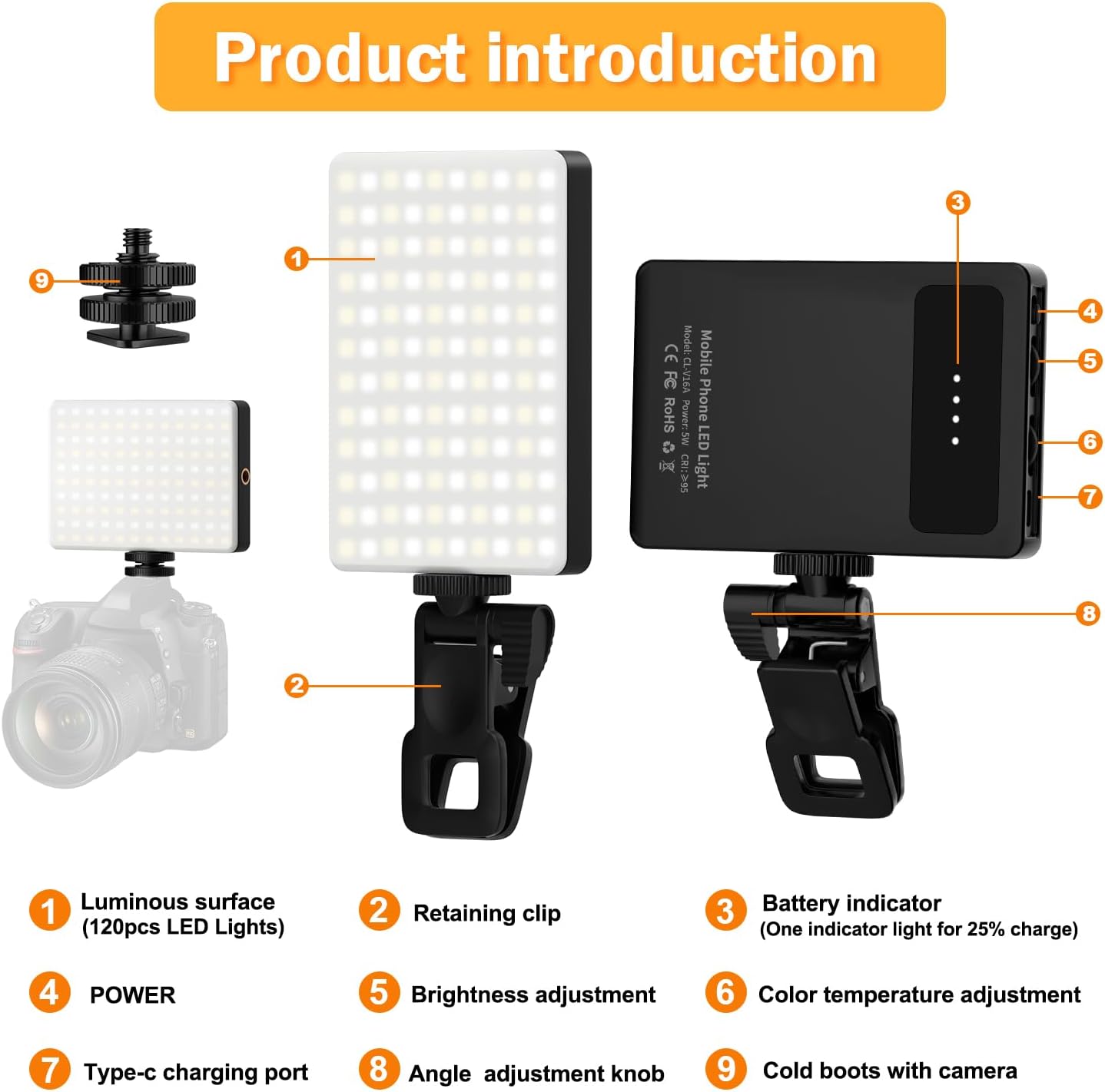 Detalle 2 de Singwil Selfie Light for Phones, 5000mAh