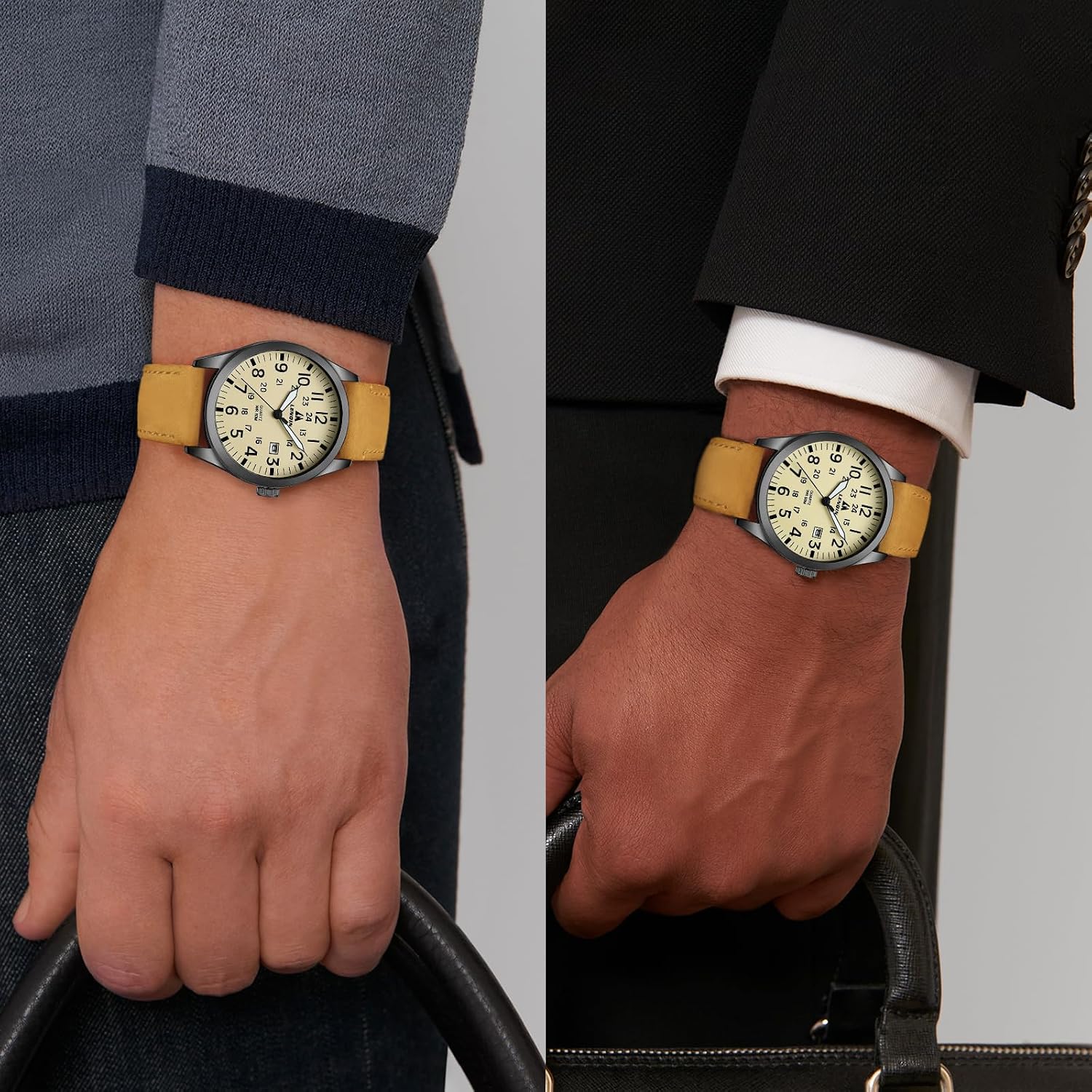 Thumbnail 4 de LN LENQIN Militär-Uhr für Herren mit 42 mm