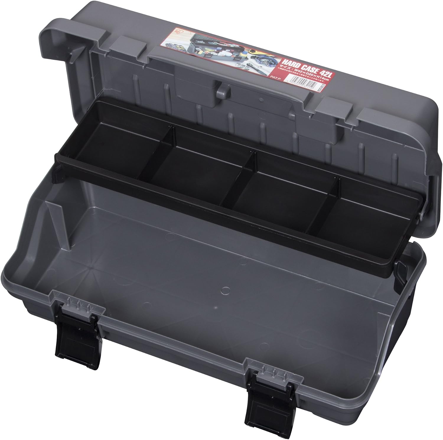 Detalle de アイリスオーヤマ ハードケース 42L(G)グレー・ポリプロピレン製・耐水仕様