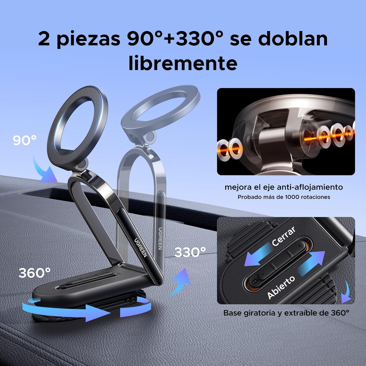 Thumbnail 2 de UGREEN Soporte Móvil Coche MagSafe Plegable y Magnético
