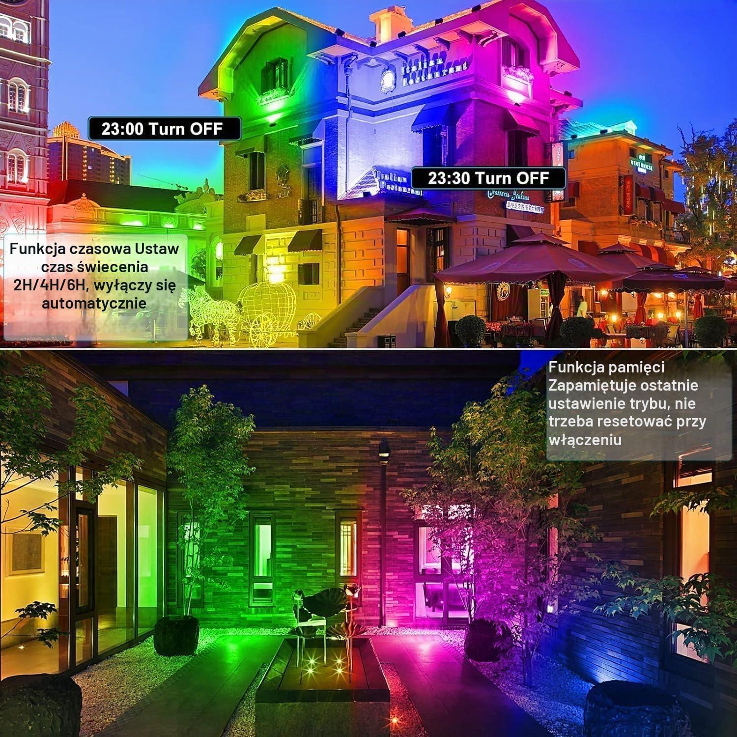 Detalle 2 de MEIHUA RFLB035 reflektor LED RGB 35 W, IP66, pilot i timer