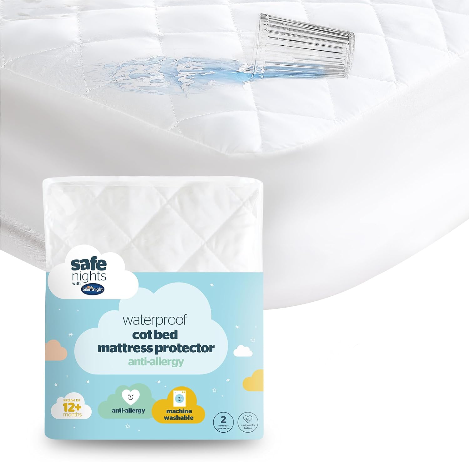Detalle de Silentnight Safe Nights Cot Bed Mattress Protector 140 x 70 cm