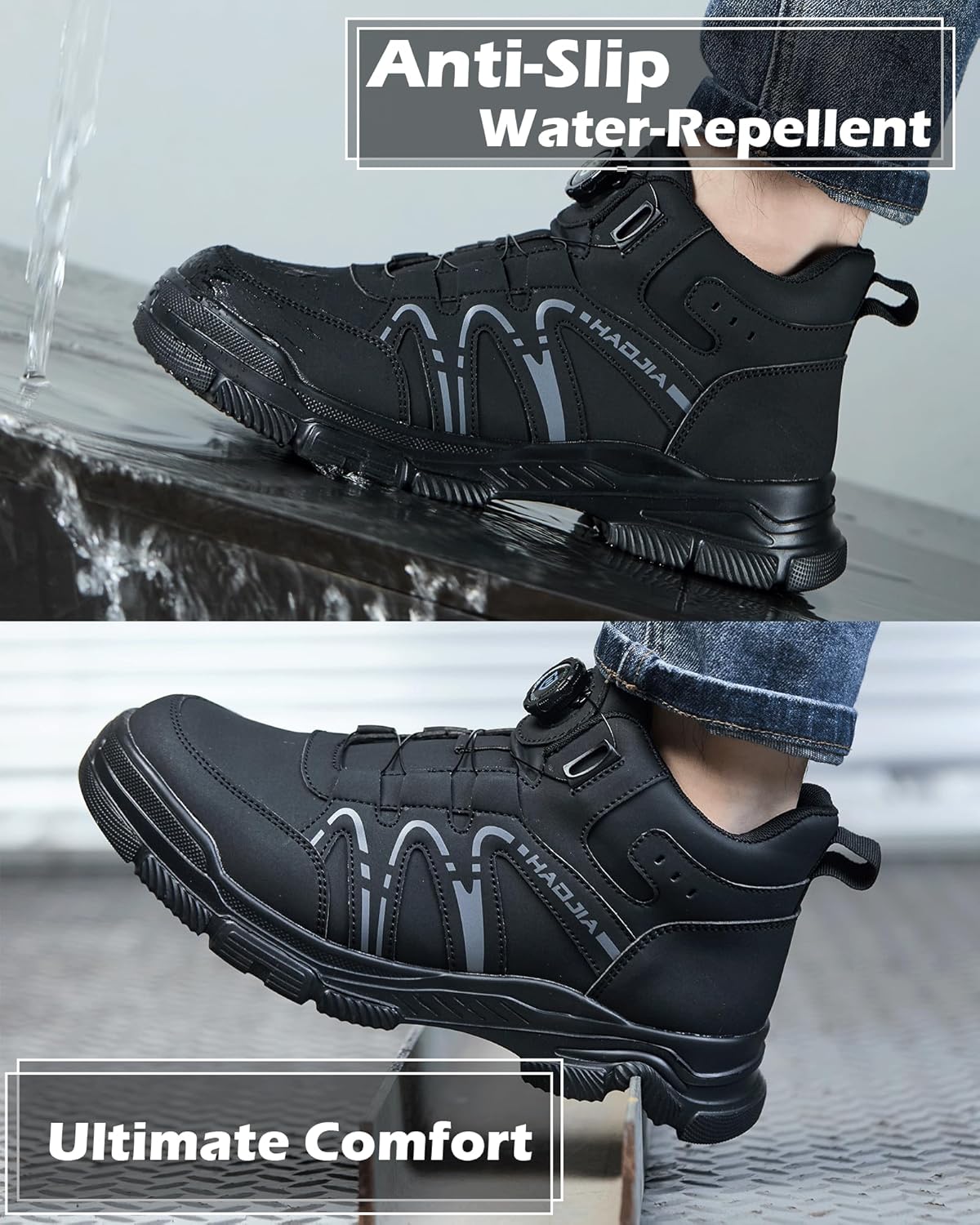 Thumbnail 4 de UnPtios Safety Boots Lightweight Steel Toe Cap Boots for Men and Women