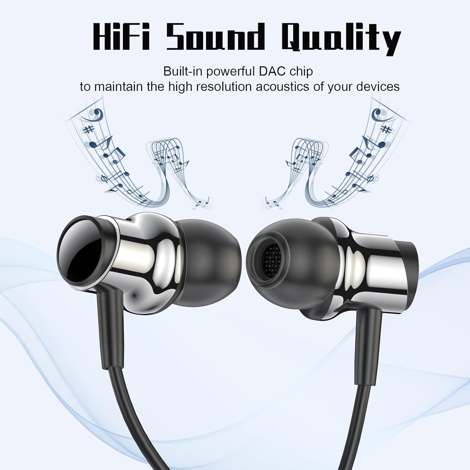 Thumbnail 1 de USB‑C Headphones with Mic for Samsung and iPhone: In‑Ear, Wired, Noise‑Canceling Earbuds