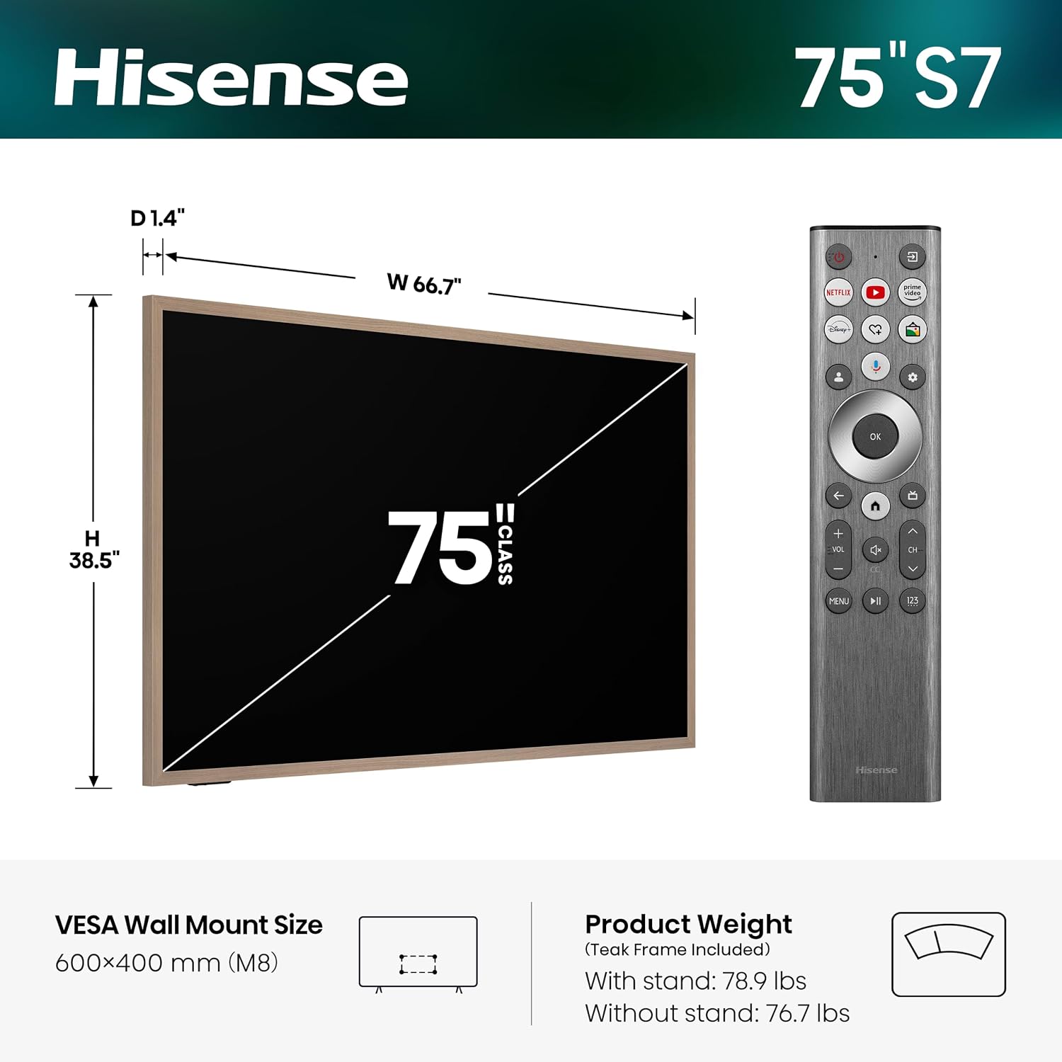 Detalle de Hisense 75-inch QLED TV