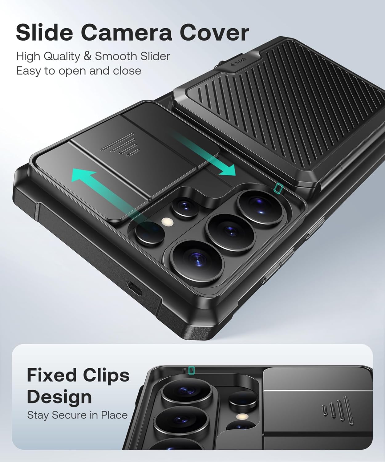 Thumbnail 5 de GOLBINBOX GolbinBox Case for Samsung Galaxy S26 Ultra (6.9 in) with Card Holder, Slide Camera Cover & RFID Protection — Ink Black