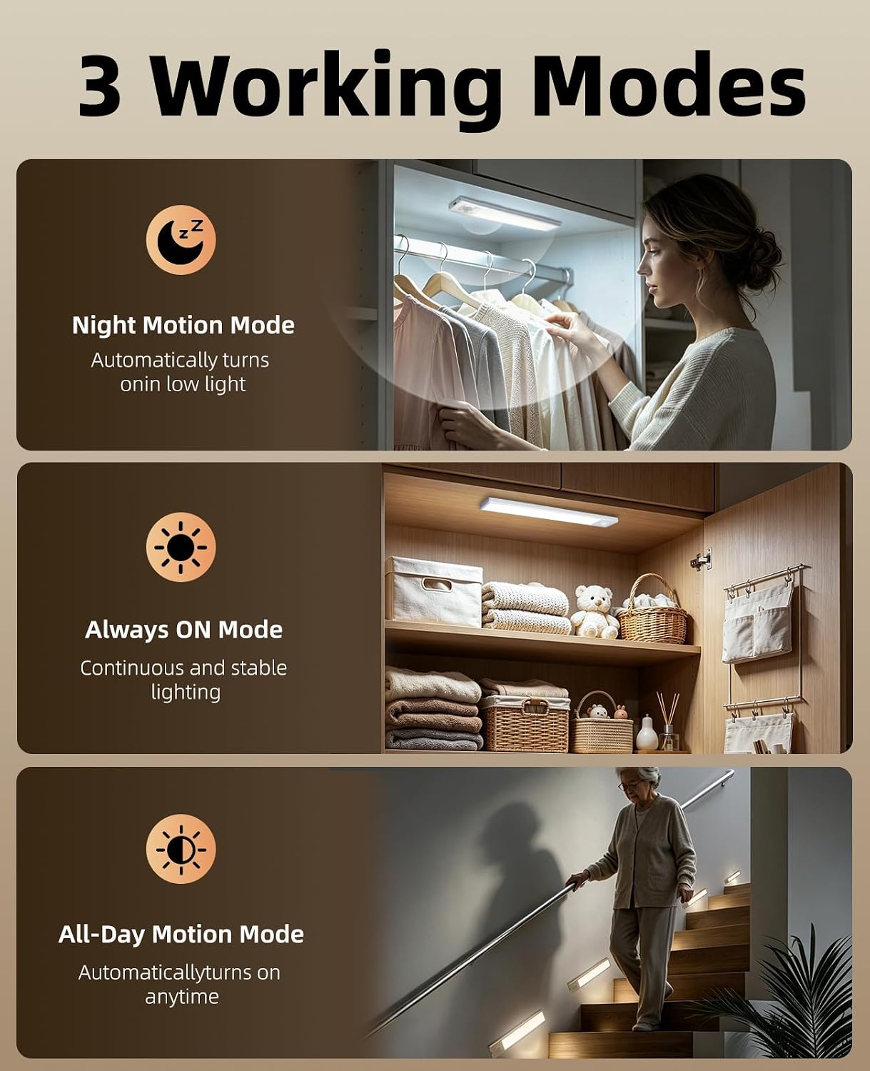 Detalle de Wireless Motion Sensor Under-Cabinet Light, 1000mAh
