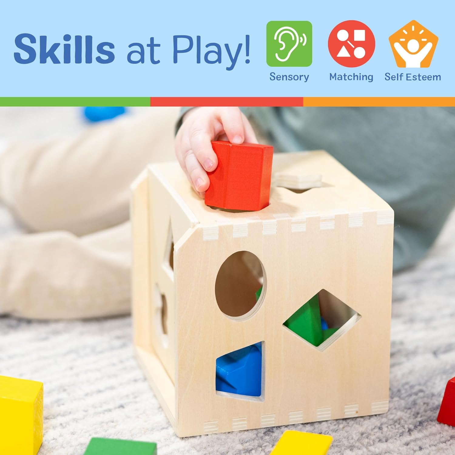 Thumbnail 4 de Melissa & Doug Shape Sorting Cube 12 Pieces