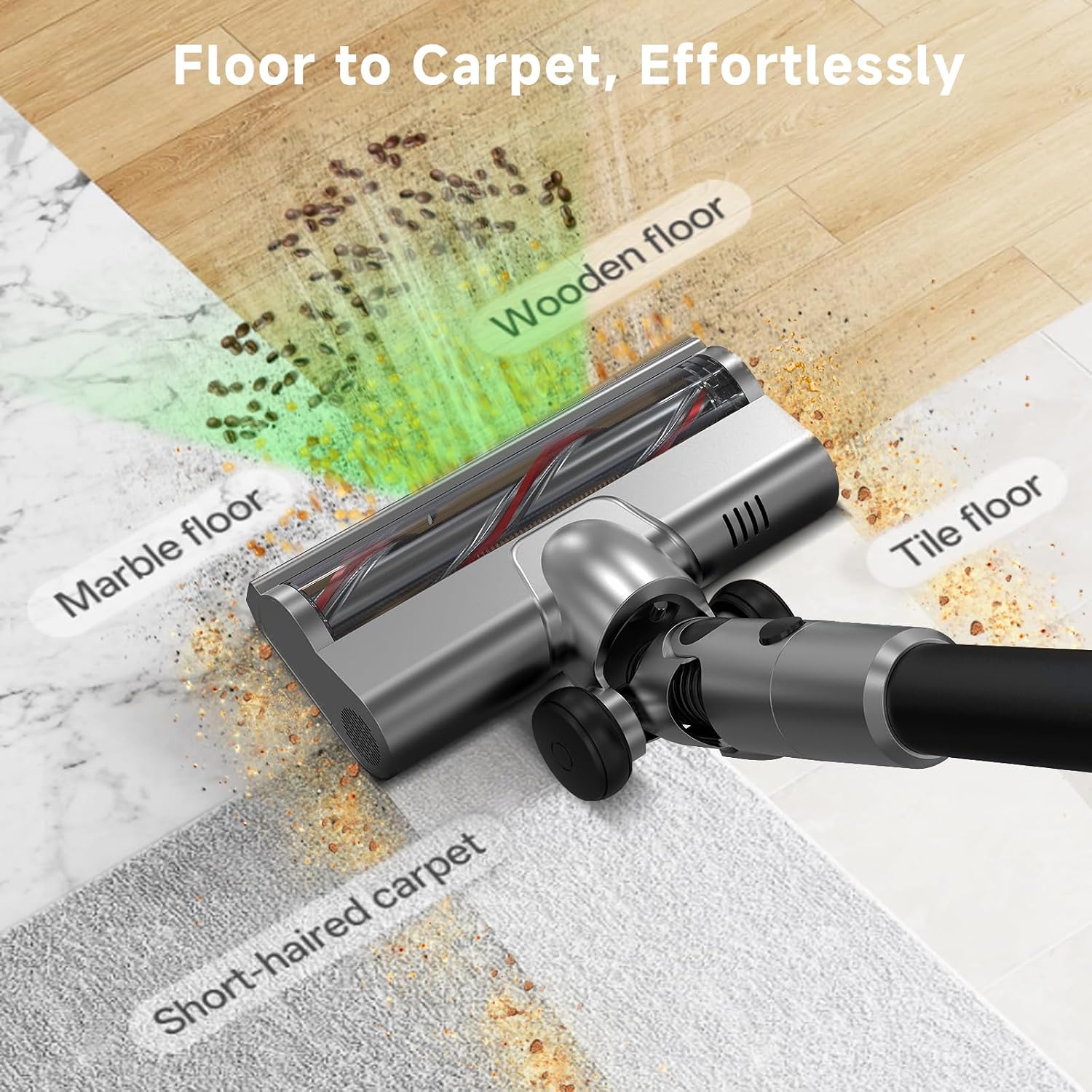 Thumbnail 6 de Shieal B20 Cordless Stick Vacuum, 45KPa, 1.5L Dust Cup, Anti-Tangle Brush