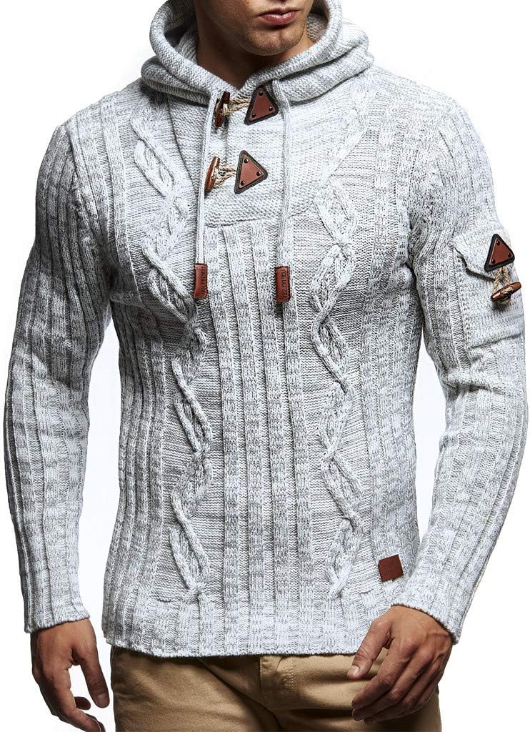 Detalle de Leif Nelson LN5400 Homme Pullover Hoodie en Tricot à Capuche — style et chaleur intemporels
