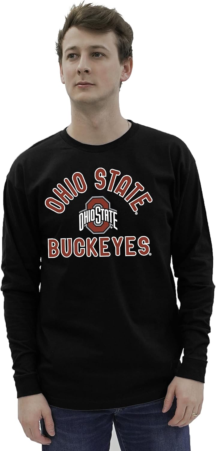 Thumbnail 2 de Blue 84 Men's Ohio State Buckeyes Long Sleeve T-Shirt (Line Up Secondary Color), Ohio State Buckeyes Black, Large