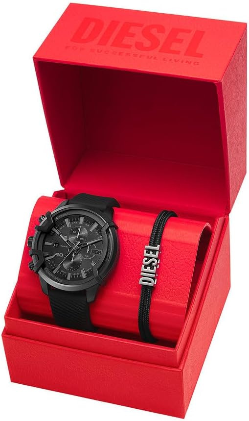 Detalle de Diesel Griffed Watch pour Homme – Chronographe quartz, boîtier 48 mm