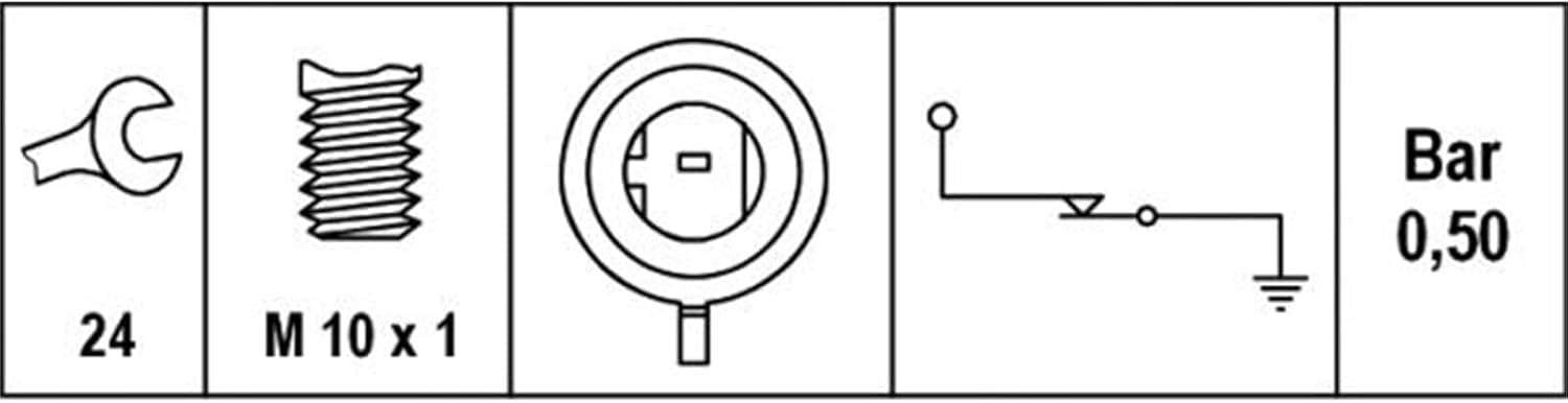 Detalle 1 de HELLA 6ZL 008 780-011 : indicateur de pression d’huile 12V (1 pôle) pour ouverture de clé 24
