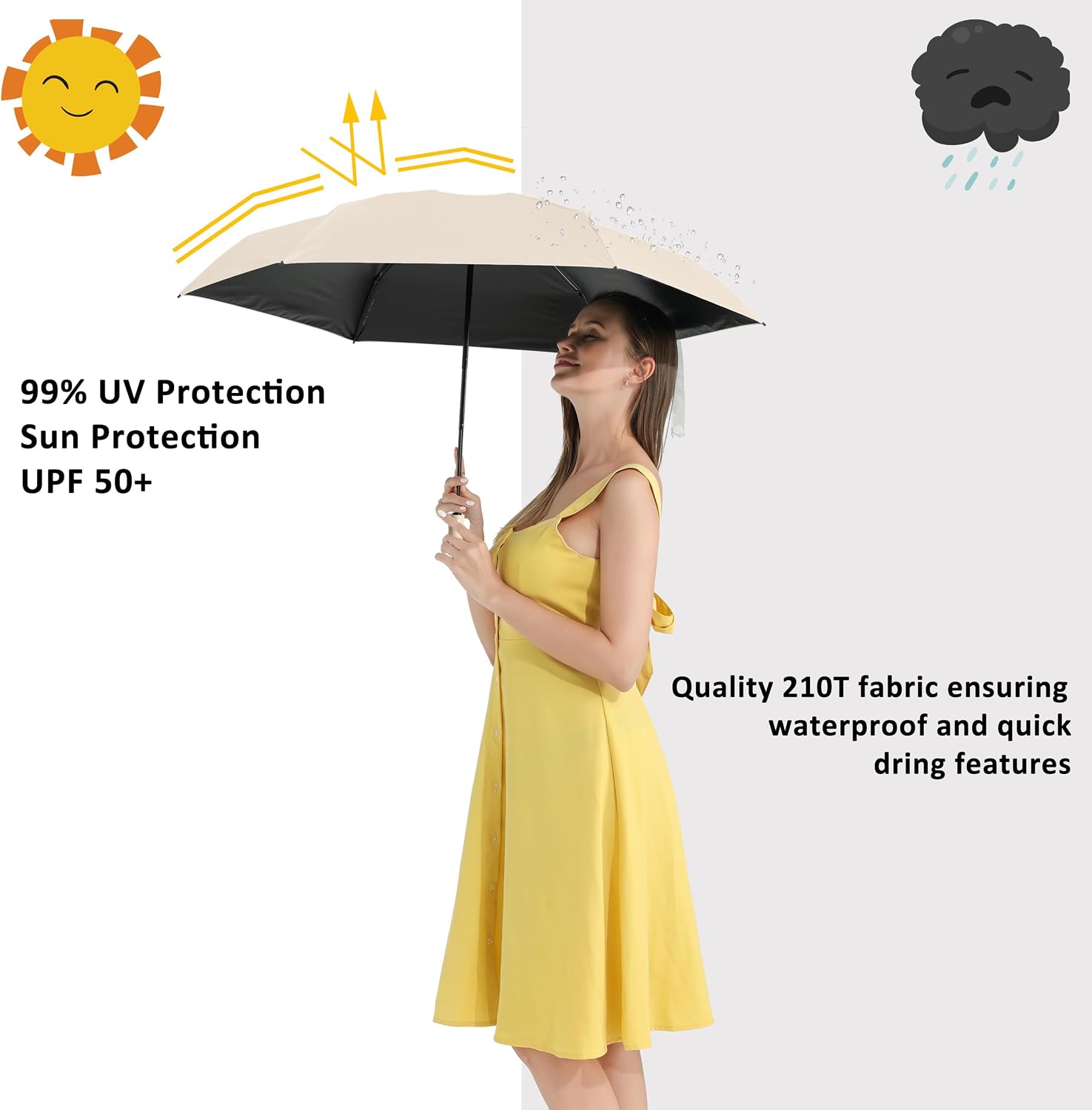 Thumbnail 1 de BAODINI Compact UV travel umbrella, UPF 50+