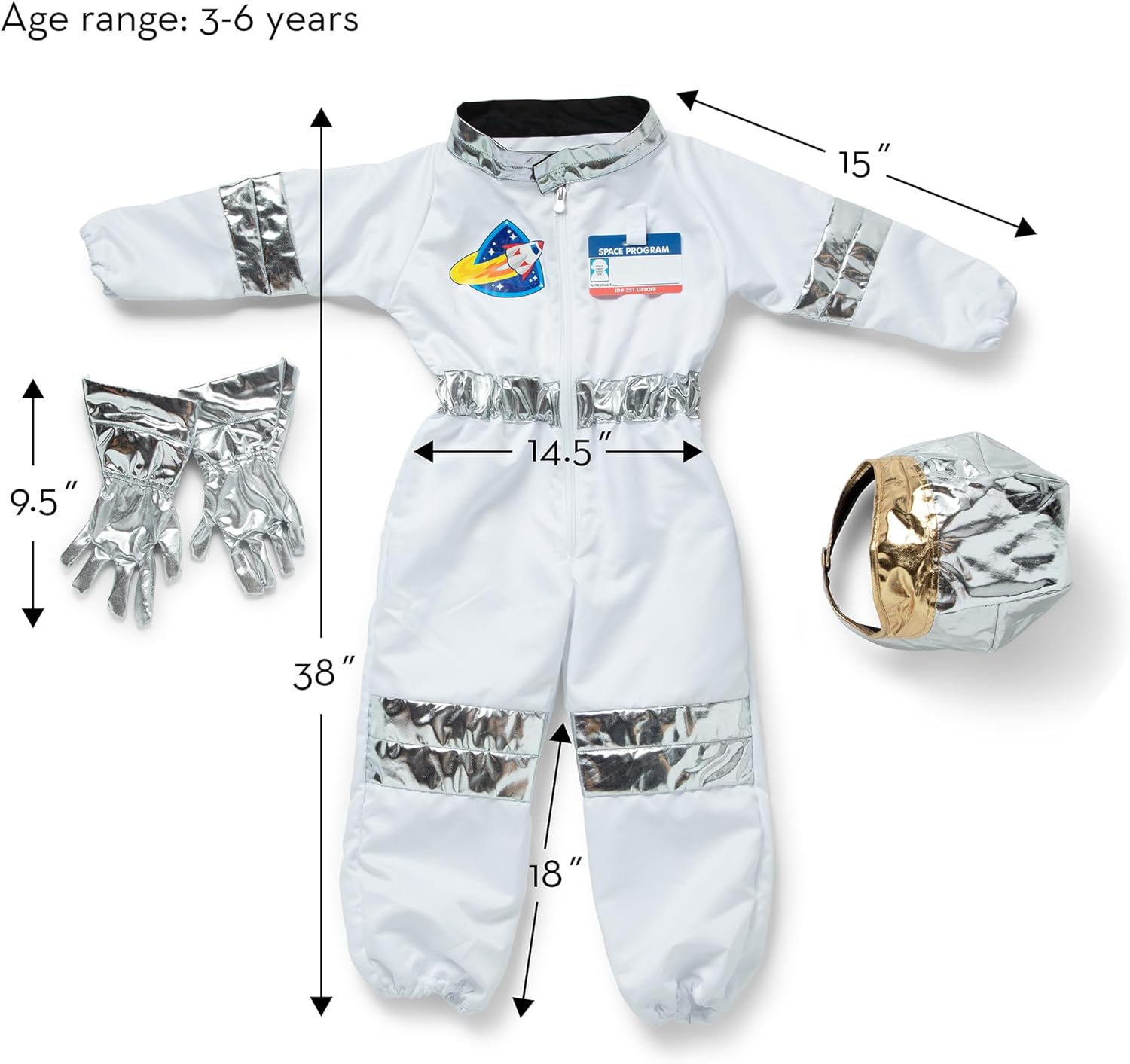 Detalle de Melissa & Doug Astronaut Role-Play Costume Set (3+)