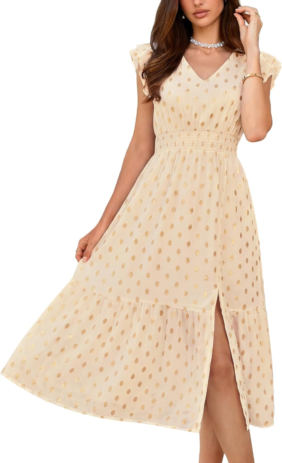 Thumbnail 6 de GRACE KARIN 2026 Women's Summer Dress: V-Neck Ruffle Sleeve Floral Boho Midi Sundress