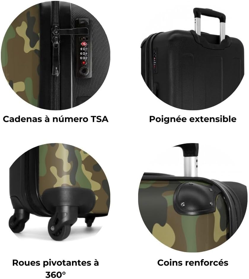 Thumbnail 6 de NoBoringSuitcases.com Valigia grande rigida 67 cm con motivo mimetico esercito, 72 L, 20 kg