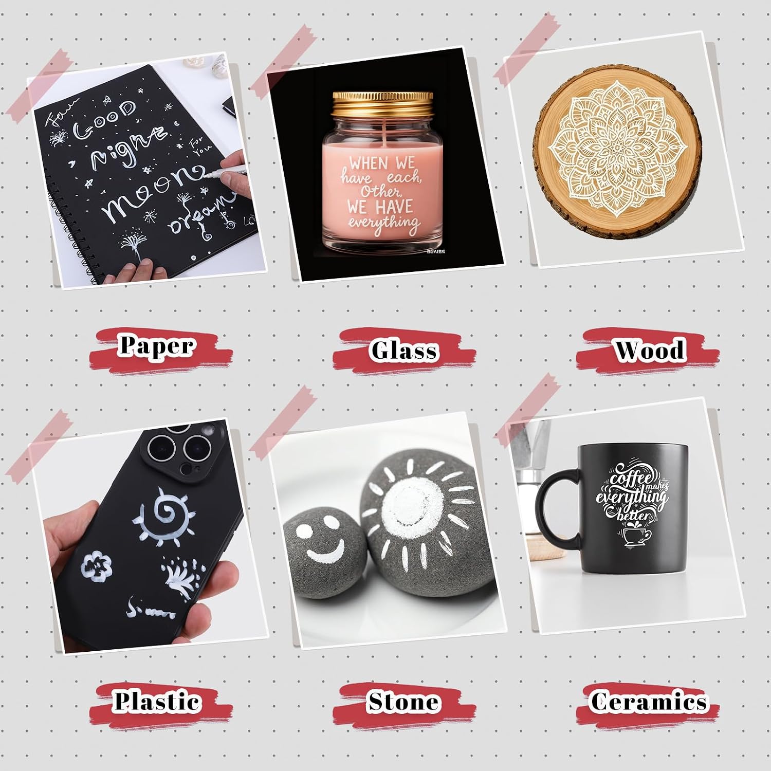 Thumbnail 4 de Thboxes 6 Stück Weiße Acrylic Marker 6er Set
