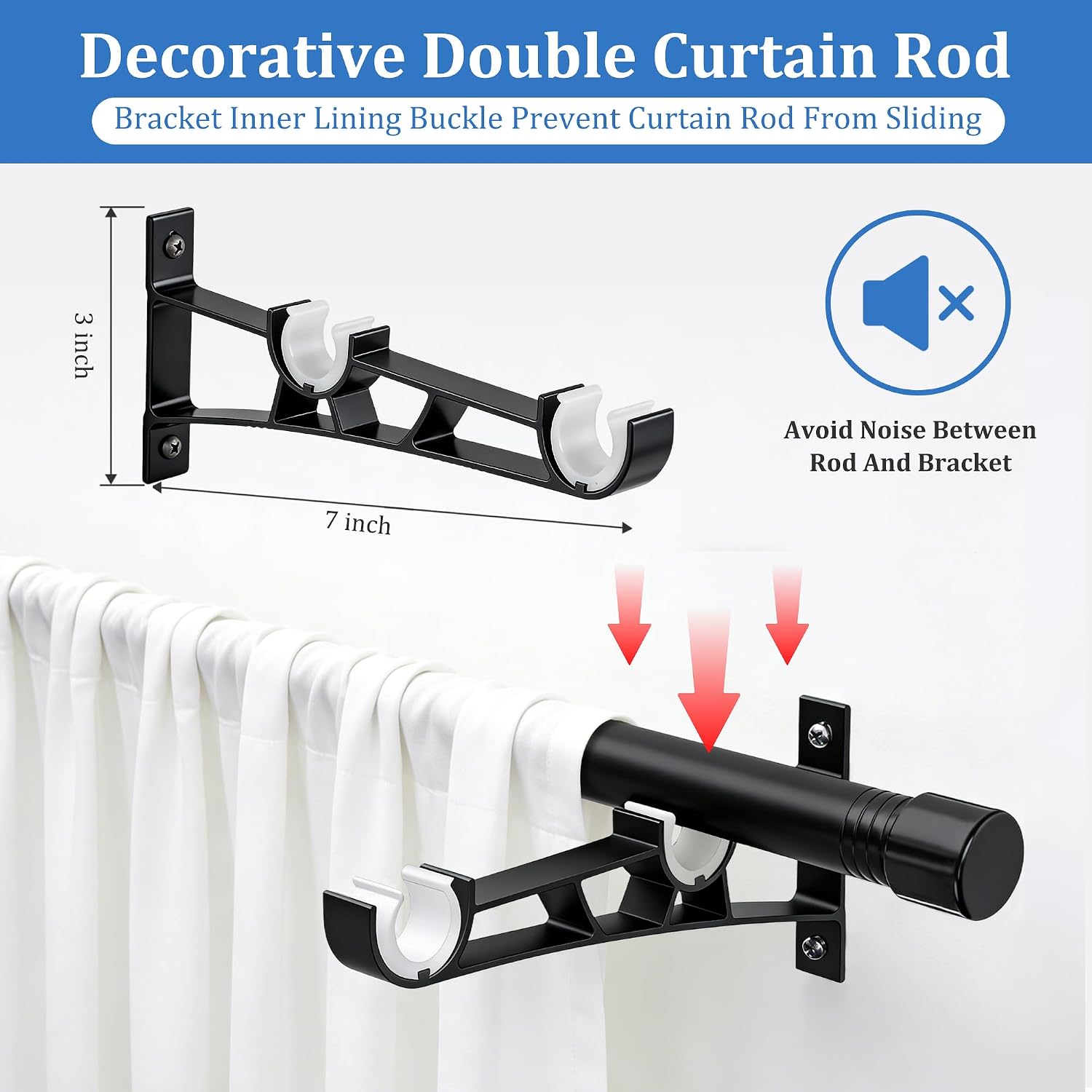 Thumbnail 4 de Double Curtain Rod, 1-Inch Diameter
