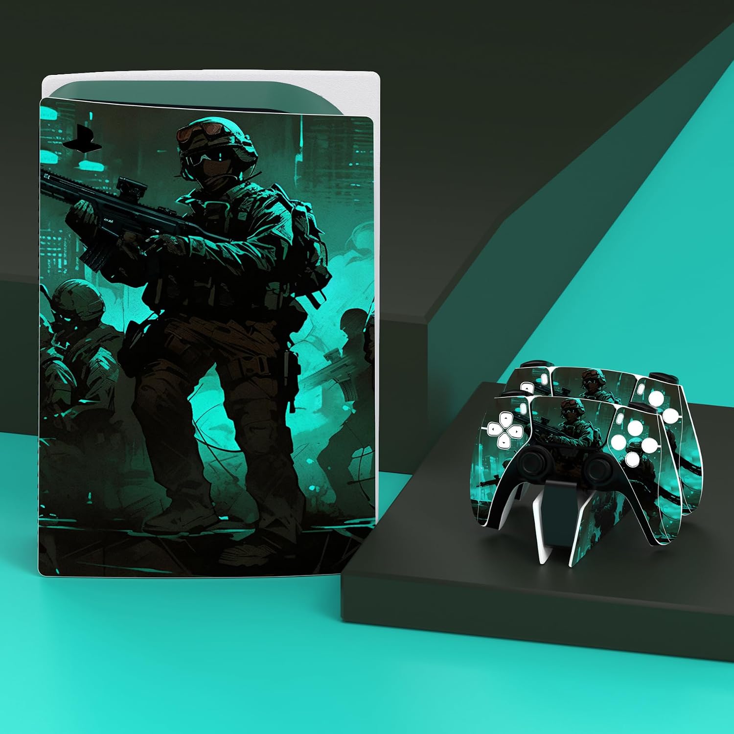 Detalle 2 de playvital Fearlessness PS5 skin set for console, controller & accessories