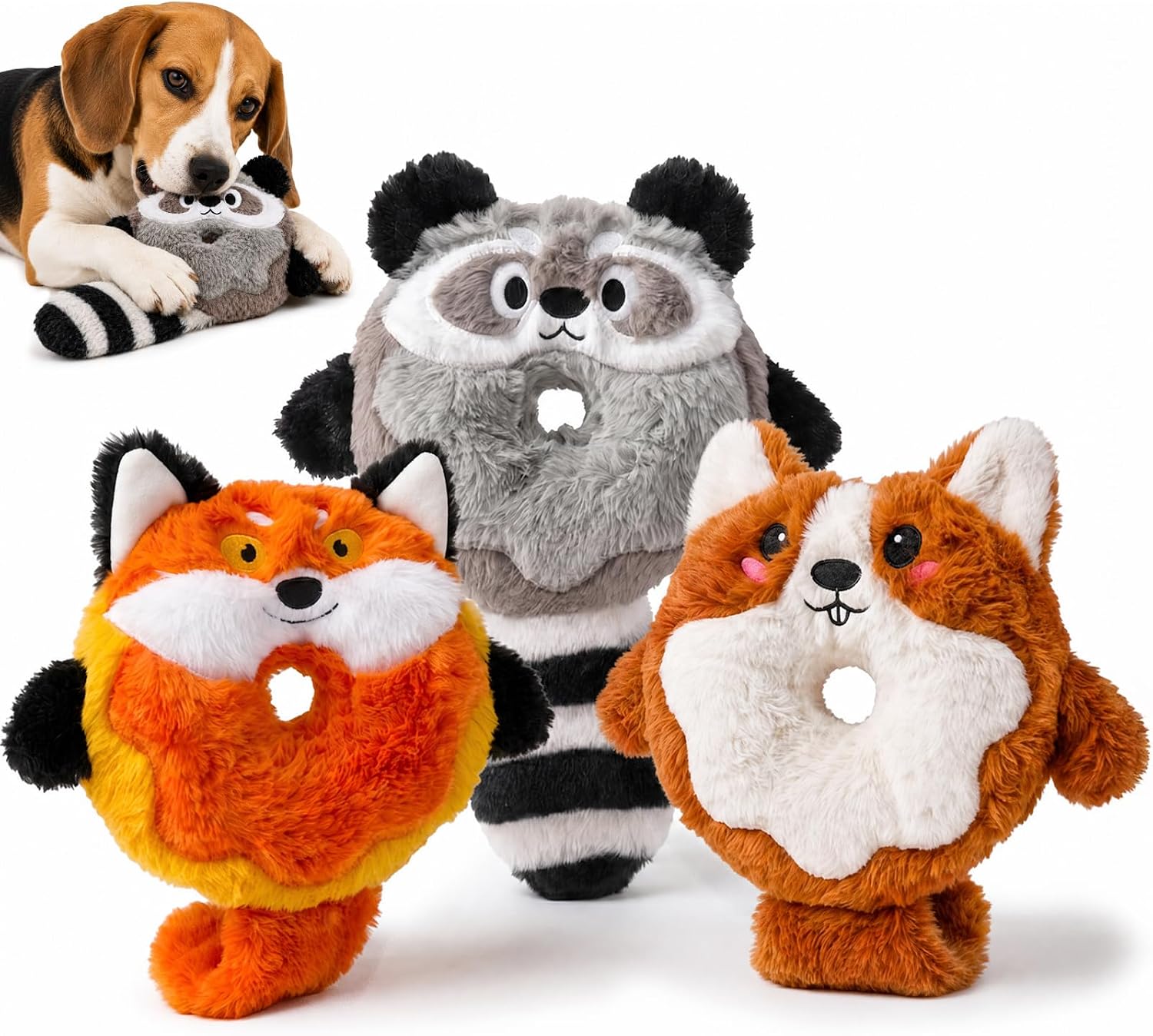 Detalle de LAONOPS Plush Dog Toys 3-Pack